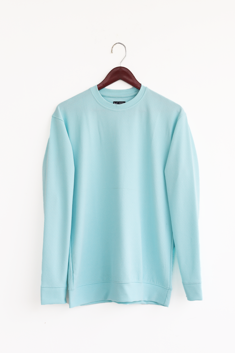 Plain Full Hand T-Shirt Lycra ( Ice Blue)